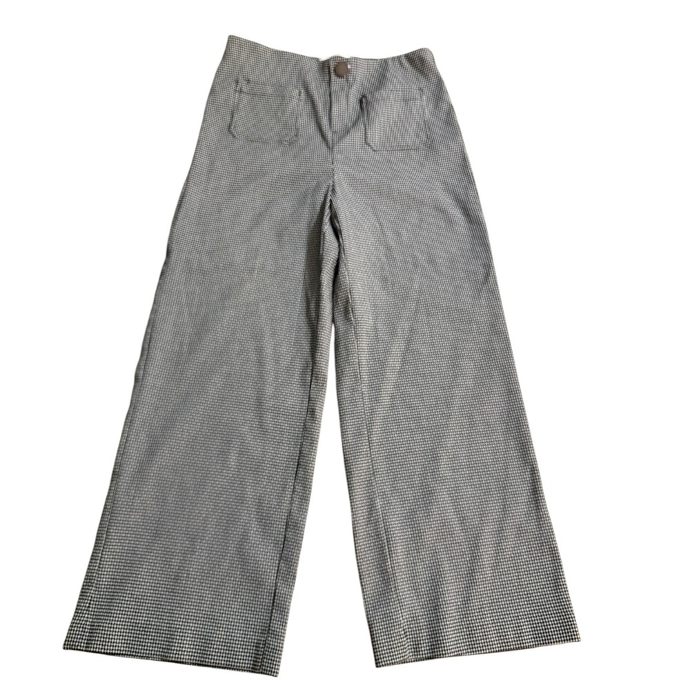 Jules & Leopold Wide Leg Pants Cropped Womens Medium Houndstooth Pull On Stretch